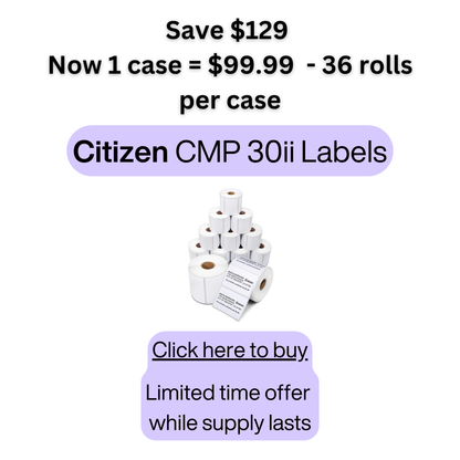 Citizen Labels 36 rolls per case - Reg $229.99 Save 50%